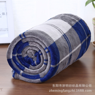 Factory Wholesale Spot Check Flannel Blanket Korean Fashion Blanket Warm Thickened Airable Cover Foreign Trade Supply