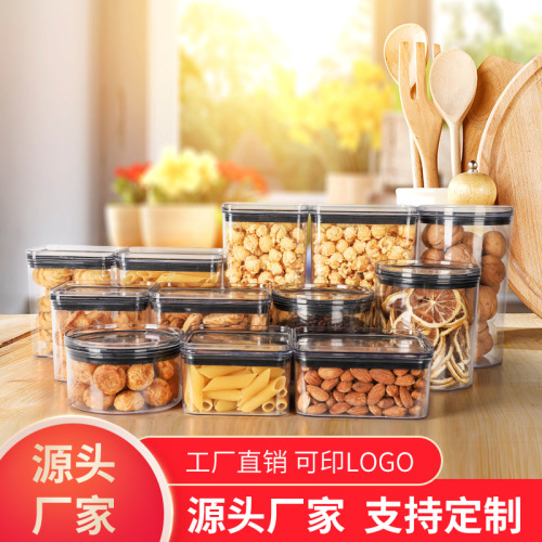 Extra Thick Transparent Plastic Food Sealed Jar Plastic Packing Bottle Storage Jar Snack Jar Sealed with Lid Jar