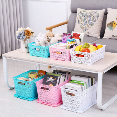 Living room bedroom storage basket cross-border goods plastic bathroom storage box snacks storage basket