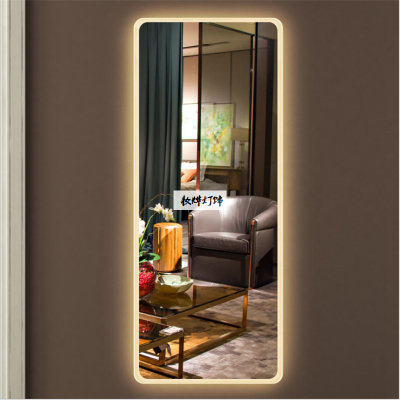 Frameless mirror mirror led lamp mirror wall hanging full body mirror round corner fitting mirror decorative mirror 