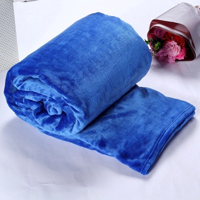 Yiwu Factory Direct Sales Spot Stock Foreign Trade Custom Solid Color Winter Thick Flannel Wool Blanket Velvet Bed Sheet