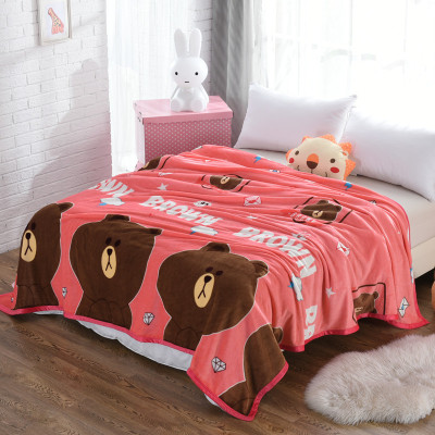 6-Year Blanket Source Factory Customized Stock Multi-Color Size Cartoon Printing Gift Mink Fur Fabric Student Blanket