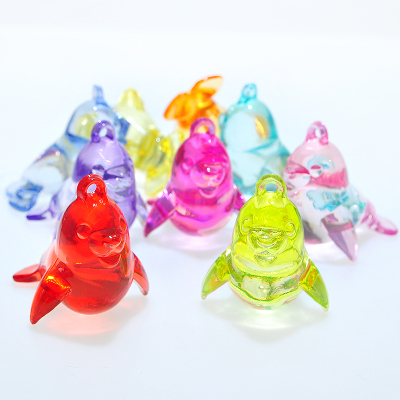 Factory in Stock Supply Acrylic Crystal Sea Lion Amusement Park Simulation Animal Crane Machines Colorful Beads Children's Ornaments