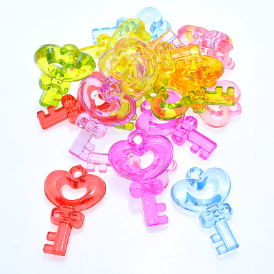 Supply Transparent Acrylic Hollow Simulation Crystal Key Jewelry Box DIY Toy Ornament Plastic Colorful Beads