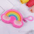 Lovely soft glue rainbow small wallet small change coin bag simple personality girl makeup bag earphone key bag