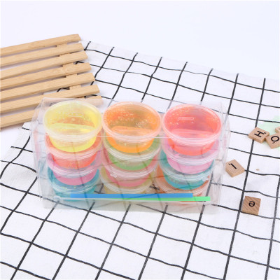 The Children 's colored crystal clay foaming gum department shrem material non - toxic transparent clay rubber colored clay toys