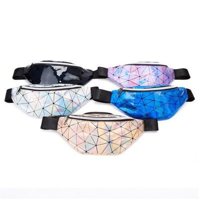 Exercise New Laser Waist Bag in Fashion Cross-Border Bag Pu Waterproof Multi-Functional Personalized Diamond Shoulder Crossbody Women's Bag