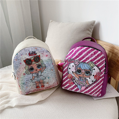 2019 New Women's Chic Bag Korean Style Backpack Sequined Student Backpack Casual All-Match Travel Bag Student Backpack