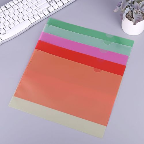 a4 transparent single piece folder l-type office folder student two pages file protective sleeve organize and storage information bag