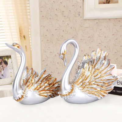 Crafts European Couple Swan Resin Decorations Wine Cabinet Home Decoration Craft Special Wholesale