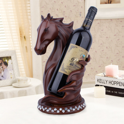 Resin Crafts European Style Retro Horse Wine Rack Decoration Creative Home Decoration Gift Wholesale Customization