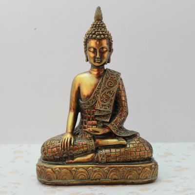 Resin Crafts Thailand Golden Buddha Ornament Home Furnishings Southeast Asia Buddha Head Decorations