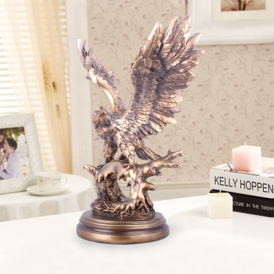 Resin Crafts Modern Minimalist Bronze Large Eagle Ornaments Creative Living Room TV Cabinet Home Decorations