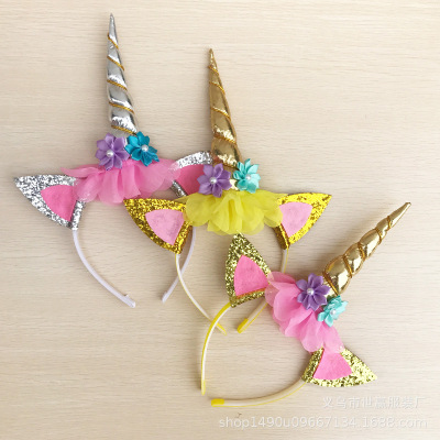 European and American New Unicorn Party Hot Children's Headband Hairband Birthday Party Hair Accessories Halloween Head Accessories