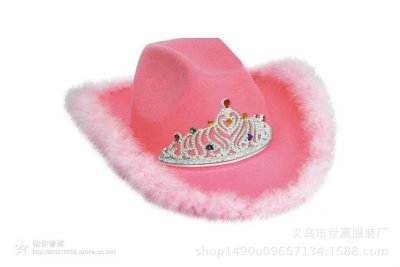 Non-Woven Shaping Feather Crown Cowboy Hat