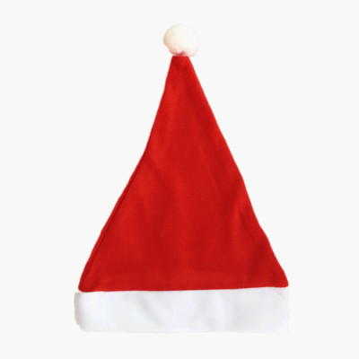 RM271 ramie cloth Santa hat adult red brushed Santa hat Christmas decoration
