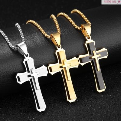 Arnan jewelry fashion stainless steel cross necklace titanium steel cross European,American high-end manufacturers sales