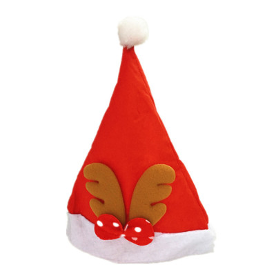 A new non-woven children's Santa hat with bow ties and antlers