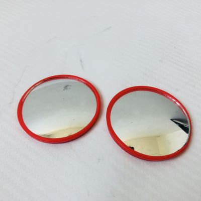Red frame small round mirror 360 degree adjustable wide Angle car with blind spot assisted reverse rotating mirror glass