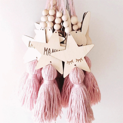 The Nordic style, lovely star wood beads tassel pendant children 's room decorative pendant photography decoration