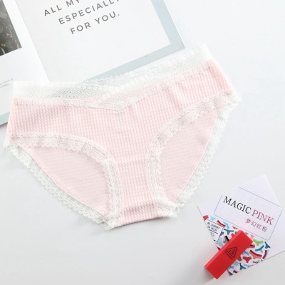 Underwear.8777.European and American cotton panties, low-waisted sexy women's underpants, fantasy pink fertility brief