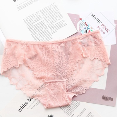 Underwear.9316.European and American women's lace brief sexy low-waisted  panty, cotton underpants