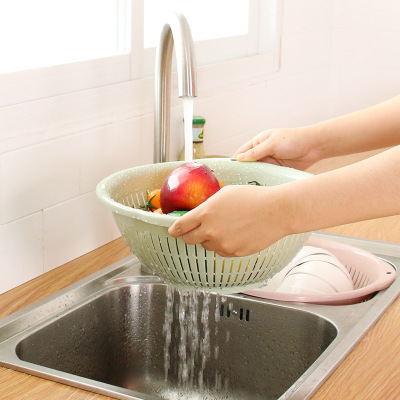 Drain basket plastic kitchen wash basket rice fruit bowl fruit tray leaky basket