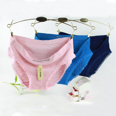 Underwear.9201.Foreign trade original single pink  lace panty seamless all-in-one buttock lifting cotton brief