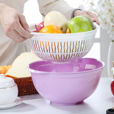 Creative 2PCS basket for home kitchen rice washing basket