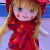 Children's dolls love dolls with red bows