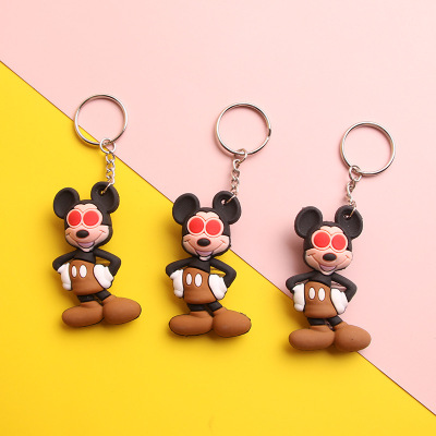 Soft Rubber Mickey Mouse Doll Keychain Car Pendant Student Bag Key Pendants Creative Gifts Wholesale