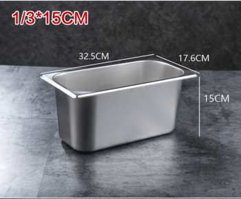 1/3 15cm Deep Stainless Steel Pan-American Kitchen Equipment Tools American Buffet Food Storage Container