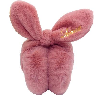 2019 New Big Fur Folding Bowknot Fashion Embroidered Warm Earmuffs \Ear Covers \Earmuffs