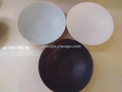 10-Inch Glaze Hemp Spot Relief Ceramic Bowl
