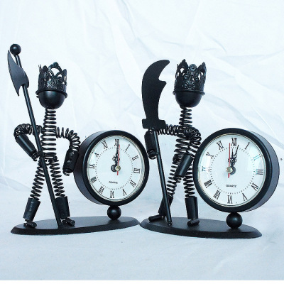 Creative samurai guardian iron man metal clock model home furnishing A115 series