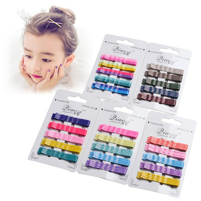 Color one word clip Korean candy clip girl hair clip bangs bb headdress adult children one word clip