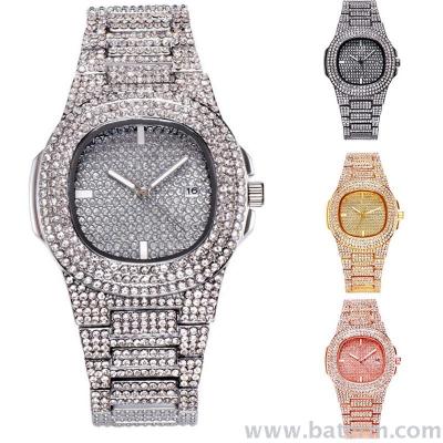 Geneva full star full diamond calendar alloy men and women watch tuhao gold quartz watch