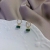 Emerald Square Gemstone Earrings High Sense Mild Luxury Retro Earrings Elegant Simple All-Match Korean Earrings
