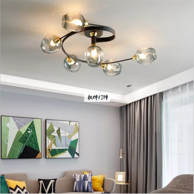 Nordic Style Living Room Lamp Modern Minimalist Art Cozy and Romantic Creative Molecular Light Personality Living Room LED Ceiling Light