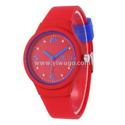 New Korean Fashion Casual Candy Color Contrast Quartz Watch Colorful Plastic Student Watch Digital Watch