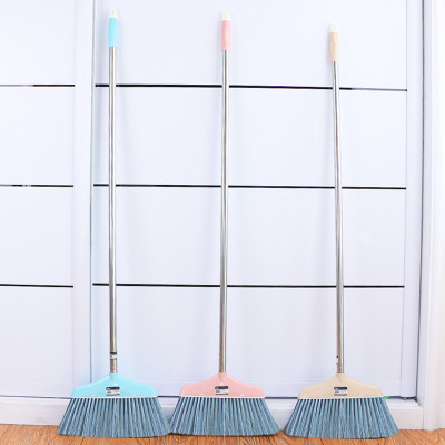 Domestic soft hair broom office long handle stainless steel, plastic broom floor cleaning broom manufacturers direct sales
