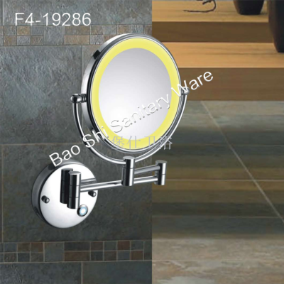 Bathroom chassis touch makeup mirror hotel bathroom rotating telescopic mirror double side magnification beauty mirror