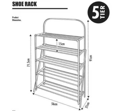 All Stainless Steel Folding Shoe Rack Four-Layer, Five-Layer Square New Storage Cabinet Design Style Simple and Elegant