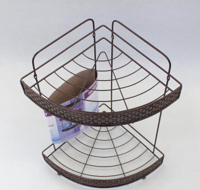 Woven Shelf, Bathroom Corner Bracket, Two-Layer Shelf, Three-Level Stand