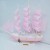 The girl is Mediterranean style pink model sailboat decoration wooden boat plain decoration