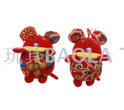 Zodiac auspicious golden cloth mouse plush pendant doll for Spring Festival sales gifts wedding gifts