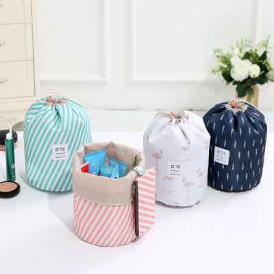 Storage bag band mouth bag cosmetic bag travel storage bag cylinder storage bag