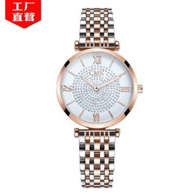 Douyin hot style Roman diamond fashion watch wholesale wechat business alloy steel band watch female sky star watch