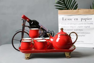 European type water ware ceramic water ware tea ware coffee cup cold kettle coffee set cup and saucer foreign trade cup