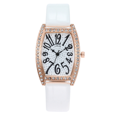 New cross border hot-selling diamond-encrusted cask ladies watch casual fashion trend leather watchband digital watch